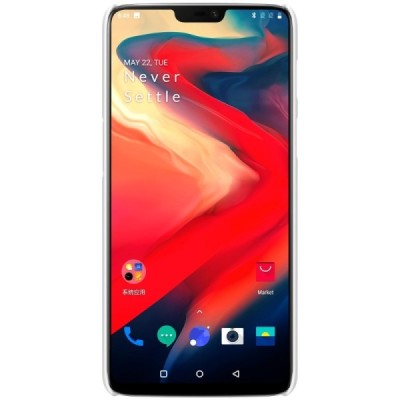 Nillkin Frosted Shield OnePlus 6 (Six) baltas plastikinis dėklas / Priedai.lt