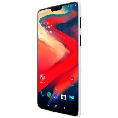 Nillkin Frosted Shield OnePlus 6 (Six) baltas plastikinis dėklas / Priedai.lt