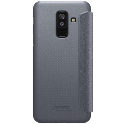 Samsung Galaxy A6+ 2018 (A605F) pilkas odinis atverčiamas Nillkin Sparkle dėklas - knygutė / Priedai.lt