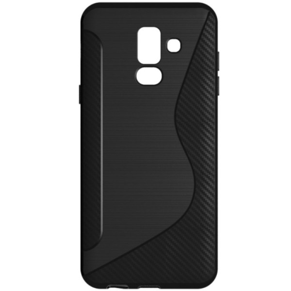 „S-Line“ kieto silikono (TPU) dėklas - juodas (Galaxy A6+ 2018)