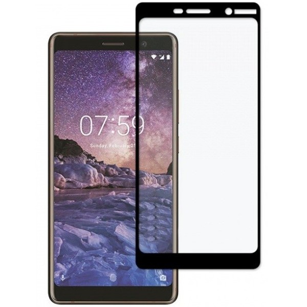 „Imak“ Tempered Glass apsauginis ekrano stiklas 0.26 mm - juodas (Nokia 7 Plus)