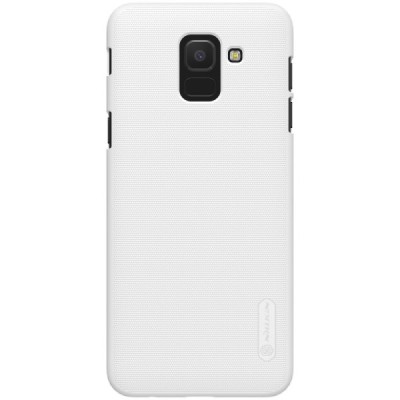Samsung Galaxy J6 2018 (J600) Nillkin Frosted Shield baltas plastikinis dėklas + apsauginė ekrano plėvelė / Priedai.lt
