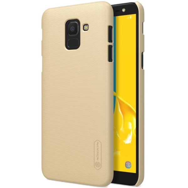 „Nillkin“ Frosted Shield dėklas - auksinis + apsauginė ekrano plėvelė (Galaxy J6 2018)