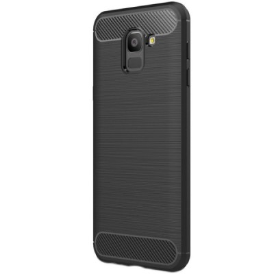Samsung Galaxy J6 2018 (J600) „Carbon“ kieto silikono TPU juodas dėklas - nugarėlė / Priedai.lt