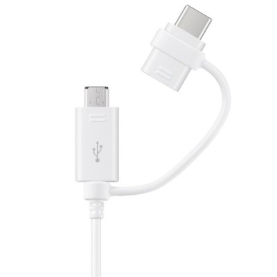 „Samsung“ Combo micro USB + Type-C baltas laidas 1 m. (originalus) (EP-DG930) / Priedai.lt