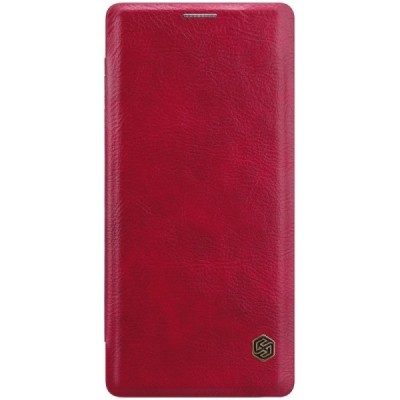 Prabangus „Nillkin“ Qin serijos raudonas odinis atverčiamas Samsung Galaxy Note 9 (N960F) dėklas / Priedai.lt