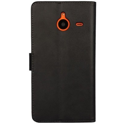 Microsoft Lumia 640 XL atverčiamas juodas odinis Casual dėklas - piniginė / Priedai.lt