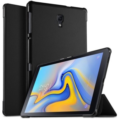 Samsung Galaxy Tab A 10.5 2018 (T590, T595) atverčiamas juodas odinis dėklas - knygutė / Priedai.lt