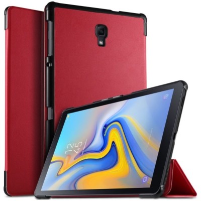 Samsung Galaxy Tab A 10.5 2018 (T590, T595) atverčiamas raudonas odinis dėklas - knygutė / Priedai.lt