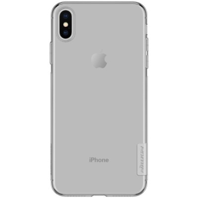 Apple iPhone Xs Max Nillkin Nature plonas pilkas (permatomas) silikoninis TPU bespalvis dėklas / Priedai.lt