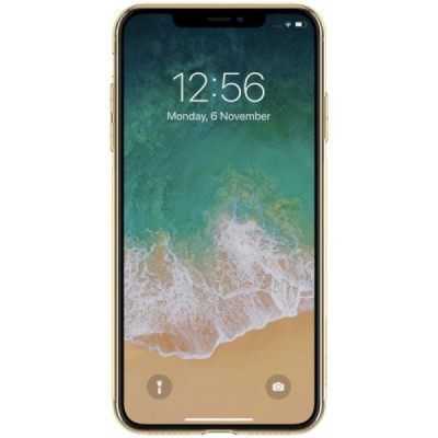 Apple iPhone Xs Max Nillkin Nature plonas rudas (permatomas) silikoninis TPU bespalvis dėklas / Priedai.lt
