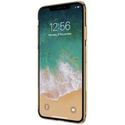 Apple iPhone Xs Max Nillkin Nature plonas rudas (permatomas) silikoninis TPU bespalvis dėklas / Priedai.lt
