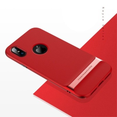 „Rock“ Royce sustiprintos apsaugos Apple iPhone X (iPhone Xs) raudonas kieto silikono (TPU) ir plastiko dėklas / Priedai.lt