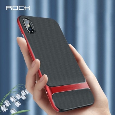„Rock“ Royce sustiprintos apsaugos Apple iPhone Xs Max raudonas kieto silikono (TPU) ir plastiko dėklas / Priedai.lt