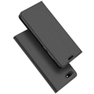 „Dux Ducis“ Skin serijos Huawei Y5 2018 (Honor 7S) juodas odinis atverčiamas dėklas / Priedai.lt