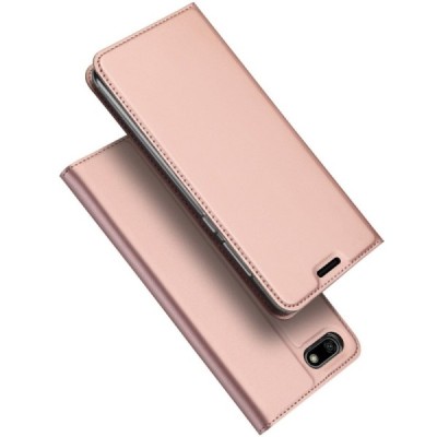 „Dux Ducis“ Skin serijos Huawei Y5 2018 (Honor 7S) rožinis odinis atverčiamas dėklas / Priedai.lt
