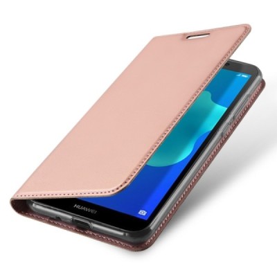 „Dux Ducis“ Skin serijos Huawei Y5 2018 (Honor 7S) rožinis odinis atverčiamas dėklas / Priedai.lt