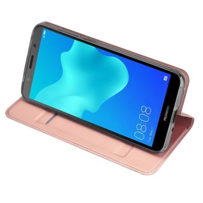 „Dux Ducis“ Skin serijos Huawei Y5 2018 (Honor 7S) rožinis odinis atverčiamas dėklas / Priedai.lt