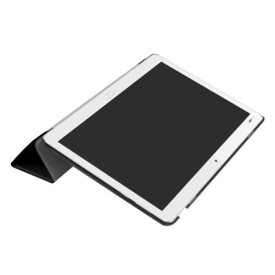 Huawei MediaPad M3 Lite 10.1 atverčiamas juodas odinis dėklas - knygutė / Priedai.lt
