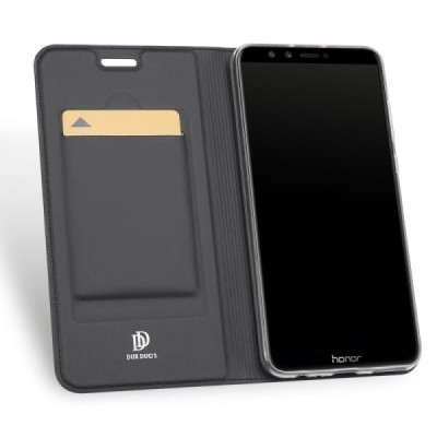 „Dux Ducis“ Skin serijos Huawei Honor 9 Lite juodas odinis atverčiamas dėklas / Priedai.lt