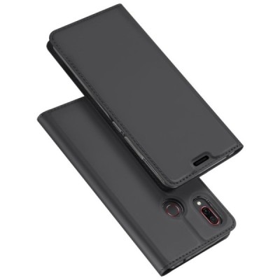 „Dux Ducis“ Skin serijos Huawei Honor Play juodas odinis atverčiamas dėklas / Priedai.lt