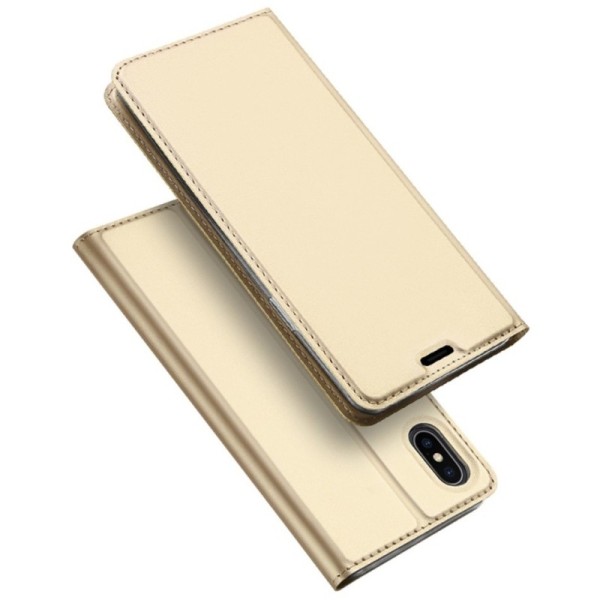 „Dux Ducis“ Skin atverčiamas dėklas - auksinis (iPhone Xs Max)