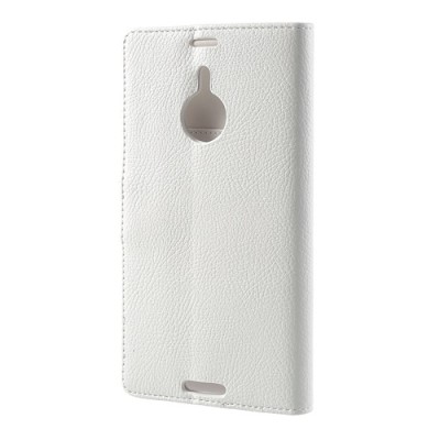 Odinis atverčiamas baltas Nokia Lumia 1520 dėklas (dėkliukas) - piniginė / Priedai.lt