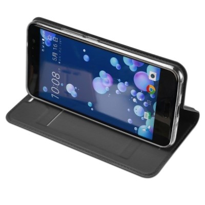 „Dux Ducis“ Skin serijos HTC U11 (U11 Dual) juodas odinis atverčiamas dėklas / Priedai.lt