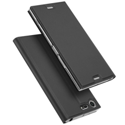 „Dux Ducis“ Skin serijos Sony Xperia XZ Premium (Xperia XZ Premium Dual) juodas odinis atverčiamas dėklas / Priedai.lt