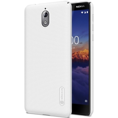 Nokia 3.1 (2018) Frosted Shield baltas plastikinis dėklas + apsauginė ekrano plėvelė / Priedai.lt
