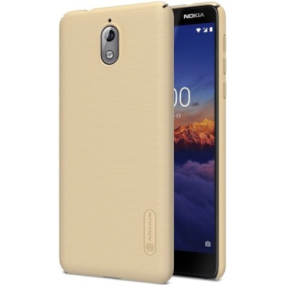 Nokia 3.1 (2018) Frosted Shield auksinis plastikinis dėklas + apsauginė ekrano plėvelė / Priedai.lt