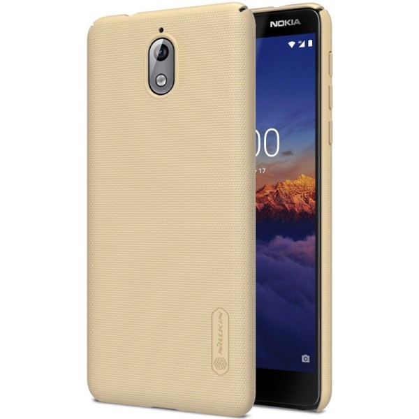 „Nillkin“ Frosted Shield dėklas - auksinis + apsauginė ekrano plėvelė (Nokia 3.1 2018)