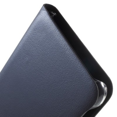 Samsung Galaxy S6 Edge+ (G928) mėlynas odinis atverčiamas dėklas su langeliu / Priedai.lt