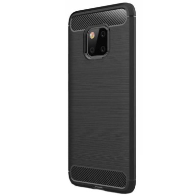 Huawei Mate 20 Pro „Carbon“ kieto silikono TPU juodas dėklas - nugarėlė / Priedai.lt
