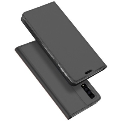 „Dux Ducis“ Skin serijos Samsung Galaxy A7 (2018) juodas odinis atverčiamas dėklas / Priedai.lt