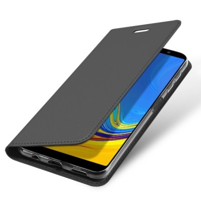 „Dux Ducis“ Skin serijos Samsung Galaxy A7 (2018) juodas odinis atverčiamas dėklas / Priedai.lt