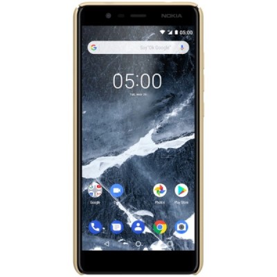 Nokia 5.1 (2018) Frosted Shield auksinis plastikinis dėklas / Priedai.lt