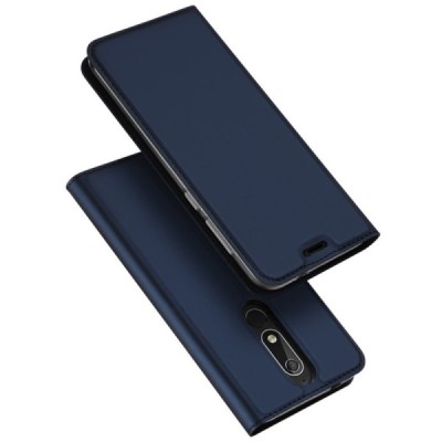 „Dux Ducis“ Skin serijos Nokia 5.1 (2018) tamsiai mėlynas odinis atverčiamas dėklas / Priedai.lt