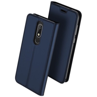 „Dux Ducis“ Skin serijos Nokia 5.1 (2018) tamsiai mėlynas odinis atverčiamas dėklas / Priedai.lt