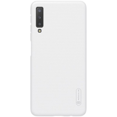 Samsung Galaxy A7 2018 Nillkin Frosted Shield baltas plastikinis dėklas / Priedai.lt