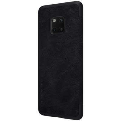 Prabangus „Nillkin“ Qin serijos juodas odinis atverčiamas Huawei Mate 20 Pro dėklas / Priedai.lt