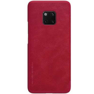 Prabangus „Nillkin“ Qin serijos raudonas odinis atverčiamas Huawei Mate 20 Pro dėklas / Priedai.lt