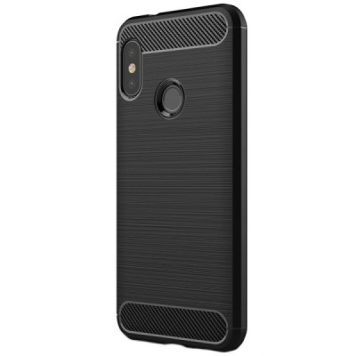 Xiaomi Redmi 6 Pro (Mi A2 Lite) „Carbon“ kieto silikono TPU juodas dėklas - nugarėlė / Priedai.lt