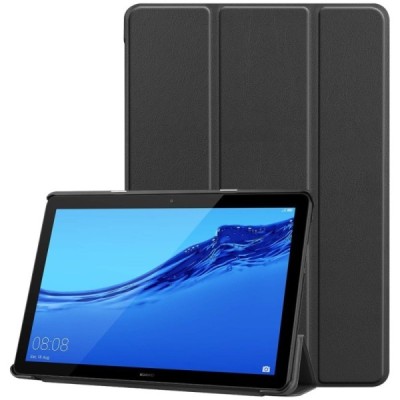 Huawei MediaPad T5 10 atverčiamas juodas odinis dėklas - knygutė / Priedai.lt