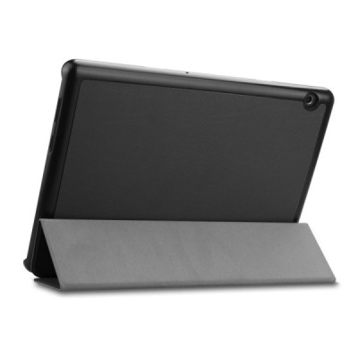 Huawei MediaPad T5 10 atverčiamas juodas odinis dėklas - knygutė / Priedai.lt