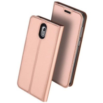 „Dux Ducis“ Skin serijos Nokia 3.1 (2018) rožinis odinis atverčiamas dėklas / Priedai.lt