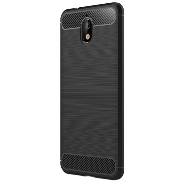 „Carbon“ kieto silikono (TPU) dėklas - juodas (Nokia 3.1 2018)