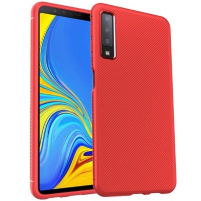 Samsung Galaxy A7 (2018) „Lenuo“ kieto silikono TPU raudonas dėklas - nugarėlė / Priedai.lt