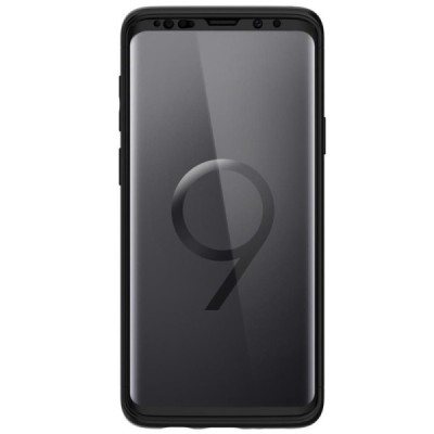„Spigen“ Thin Fit 360 plastikinis Samsung Galaxy S9 (G960) juodas dėklas - nugarėlė + apsauginis ekrano stiklas / Priedai.lt