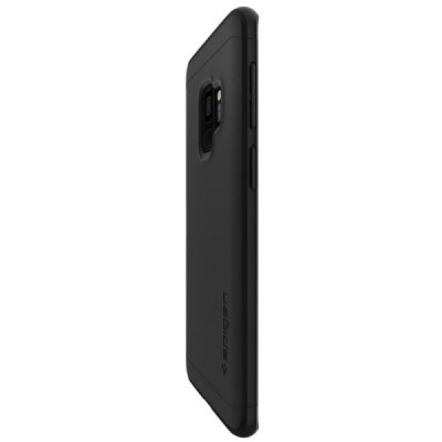 „Spigen“ Thin Fit 360 plastikinis Samsung Galaxy S9 (G960) juodas dėklas - nugarėlė + apsauginis ekrano stiklas / Priedai.lt